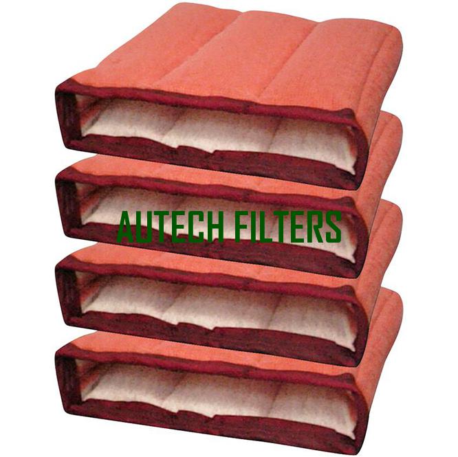 BA3965(4) Nylon Screen Supported Bag Air Filter Elements Set of 4